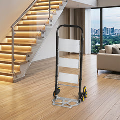 Ikodm 2-in-1 Treppensackkarre mit 2-stufige/3-stufige Trittleiter, klappbar