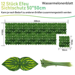 Ikodm Künstliche Efeu Sichtschutz 50*50cm 12 Stück