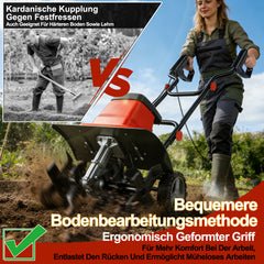 Ikodm Elektrische Gartenfräse Bodenfräse 1500W 400 U/min