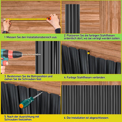 Ikodm Trapezblech Dachblech Verzinkt 12× Anthrazit / Grün 7m²