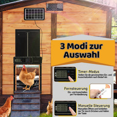 Ikodm Solar Hühnerklappe mit LED, Fernbedienung