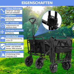Ikodm Bollerwagen faltbar Strandwagen 100kg Belastbarkeit