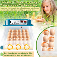 Ikodm Brutautomat Vollautomatisch Inkubator für Hühner 36 Eier