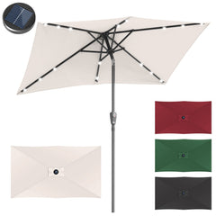 Ikodm Sonnenschirm 210x140 / 300x200cm Rechteckig mit LED Solar