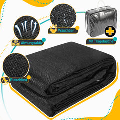 Ikodm Campingteppich Vorzeltteppich HDPE Schwarz