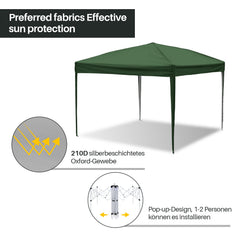 Ikodm Pop-Up Pavillon Faltpavillon Partyzelt 3x3m