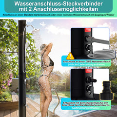Ikodm 35L Solardusche Gartendusche Inkl. Schutzhaube und Handbrause
