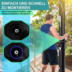 Ikodm 35L Solardusche Gartendusche Inkl. Schutzhaube und Handbrause