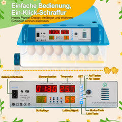 Ikodm Brutautomat Vollautomatisch Inkubator für Hühner 64 Eier