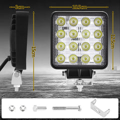 Ikodm 48W LED Arbeitsscheinwerfer 12V Zusatzscheinwerfer 4320LM