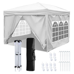 Ikodm Faltpavillon Pop-Up Pavillon mit Seitenwände 3x3m
