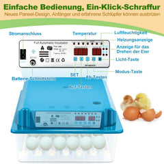 Ikodm Brutautomat Vollautomatisch Inkubator für Hühner 36 Eier
