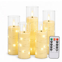 Ikodm LED Kerzen 5er Set Fernbedienung