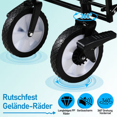Ikodm Bollerwagen mit Dach Faltbar Tragfähigkeit 80kg