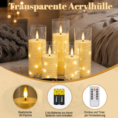 Ikodm LED Kerzen 5er Set Fernbedienung