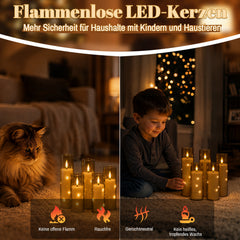 Ikodm LED Kerzen 5er Set Fernbedienung