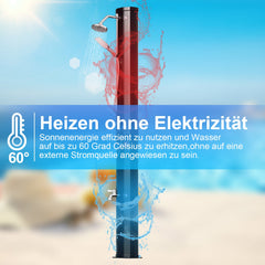 Ikodm 40L Solardusche Gartendusche Inkl. Schutzhaube und Handbrause