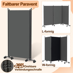 Ikodm Paravent Raumteiler 1/3/4/5 Teilig Trennwand mit Rollen