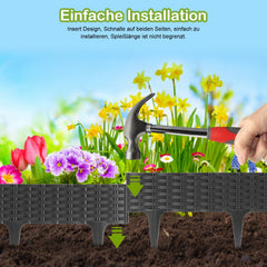 Ikodm Rasenkante Gartenpalisade Rattan-Optik