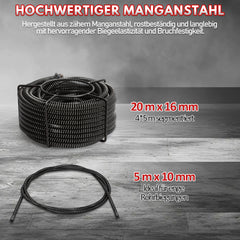 Ikodm Rohrreinigungsmaschine 500W Elektrische Abflussreiniger für 20–120mm Rohre