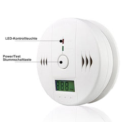 Ikodm CO Melder Alarm Kohlenmonoxid Gasmelder Rauchmelder Gaswarner LCD Anzeige Kohlenmonoxidmelder Brandschutz