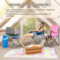 Ikodm Aufblasbares Campingzelt mit Dachfenster 12㎡
