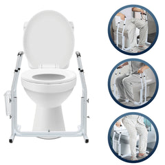 Ikodm WC Aufstehhilfe Toilettenstütze Stützhilfe Höhenverstellbar
