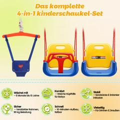 Ikodm Babyschaukel & türhopser Baby 4-in-1 Set mit Gestell - Kinderschaukel