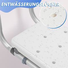 Ikodm Badewannensitz bis 136 kg, Verstellbarer Badebrett 71-82cm, rutschfest mit Aluminiumgestell, PE-Sitzfläche mit Wasserablauflöchern, Ideal für Senioren Behinderte Pflegebedürftige