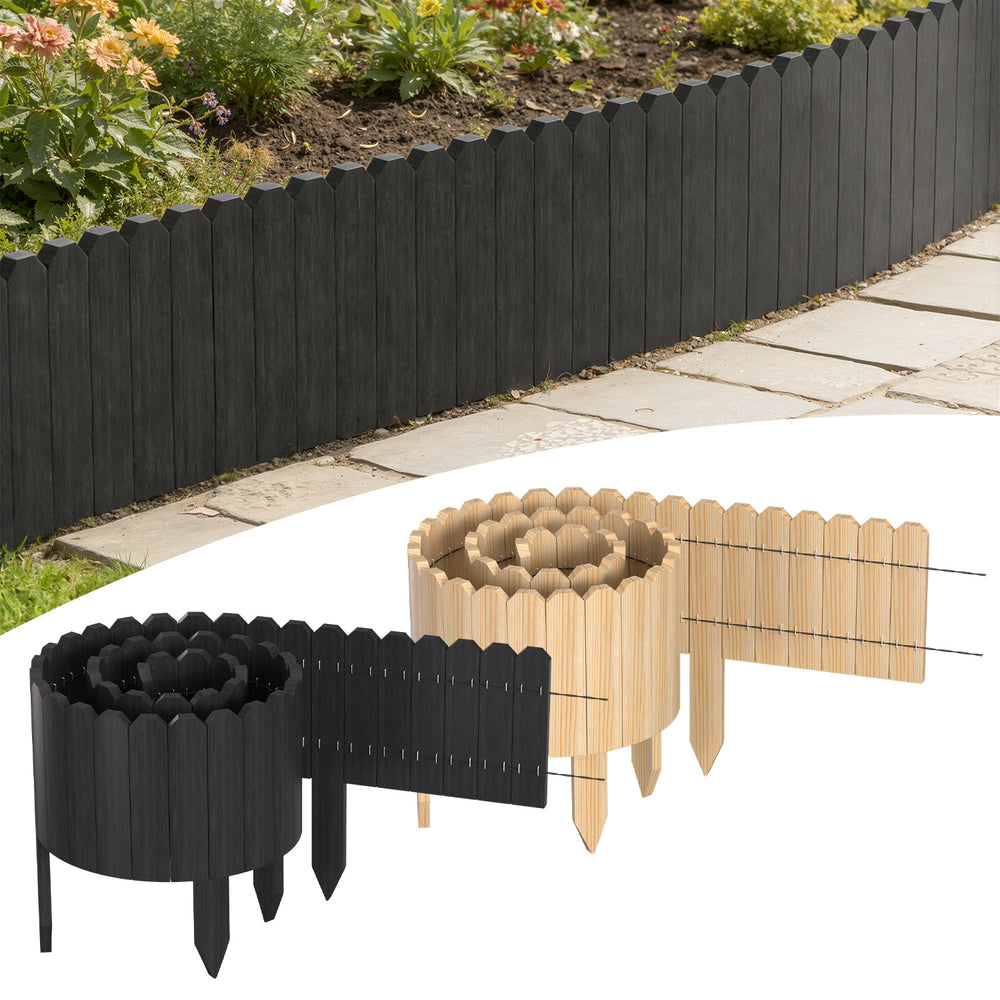 Ikodm Flexible Beeteinfassung aus Holz für Garten & Blumenbeete
