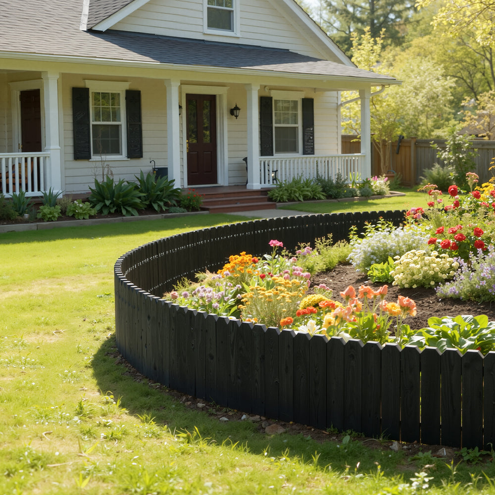 Ikodm Flexible Beeteinfassung aus Holz für Garten & Blumenbeete
