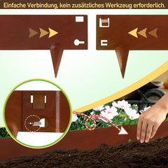 Ikodm Rasenkante Metall Beetumrandung mit Dornen 15cm/18cm Rost Corten