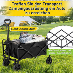 Ikodm Bollerwagen Transportwagen Faltbar 60L