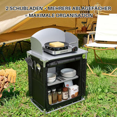 Ikodm Campingküche mit Alu-Arbeitsplatte Outdoor Kochstation