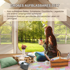 Ikodm Aufblasbares Campingzelt mit Dachfenster 6.3㎡