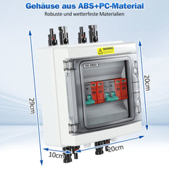 Ikodm PV-Combiner-Box 1000W 32A mit Überspannungsschutz & Sicherungsautomat
