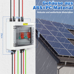 Ikodm PV-Combiner-Box 1000W 32A mit Überspannungsschutz & Sicherungsautomat