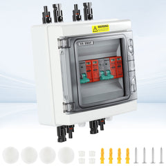 Ikodm PV-Combiner-Box 1000W 32A mit Überspannungsschutz & Sicherungsautomat