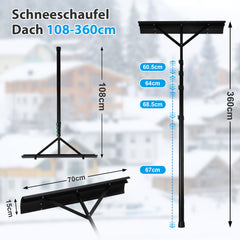 Ikodm Schneeschieber Dachräumer Alu Teleskopierbar 3.6m/4.8m