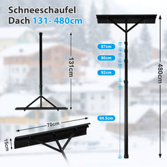 Ikodm Schneeschieber Dachräumer Alu Teleskopierbar 3.6m/4.8m