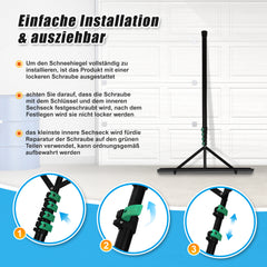 Ikodm Schneeschieber Dachräumer Alu Teleskopierbar 3.6m/4.8m