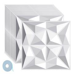 Ikodm 3D Wandpaneele 12 Stück Rund Diamant