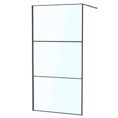 Ikodm Duschwand für Dusche, Duschwand für Dusche, 5 mm ESG Sicherheitsglas für Walk-In Dusche,Duschabtrennung Vollrahmen aus Aluminium, 0–10 mm Verstellbereich, links/rechts montierbar