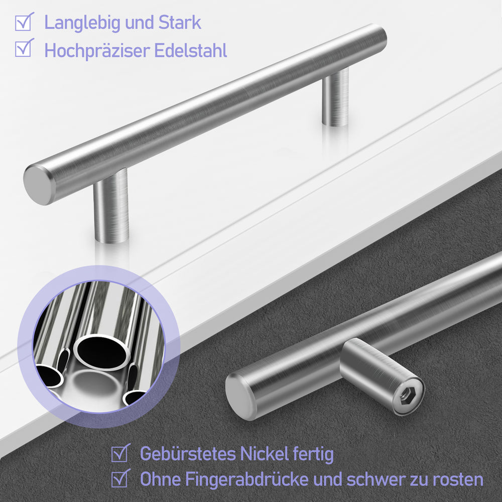 Ikodm 10x Edelstahl Möbelgriffe für Küche und Schrank