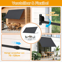 Ikodm Fallarmmarkise Verstellbare Balkonmarkise Grau/Beige