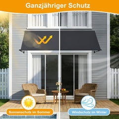 Ikodm Fallarmmarkise Verstellbare Balkonmarkise Grau/Beige