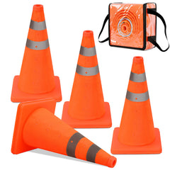 Ikodm 4x Faltbare Warnkegel Pylonen 45cm Höhe