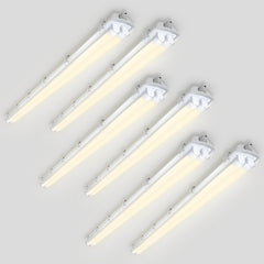 Ikodm 6 Stück Feuchtraumleuchte LED 150cm 24W 4800lm Wannenleuchte  6500K IP65 Wasserfest Feuchtraumlampe Doppelt T8 LED Röhre,Röhrenlampe Werkstattlampe für Garage Keller Büro