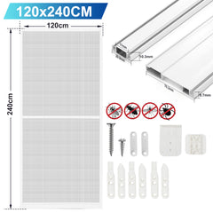 Ikodm Fliegengittertür mit Rahmen 120 × 210 cm für Balkon und Terrasse