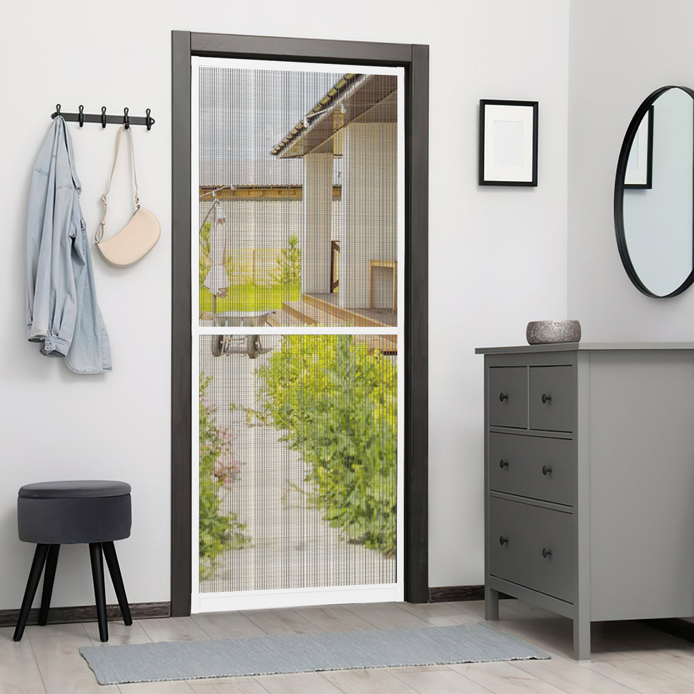 Ikodm Fliegengittertür mit Rahmen 120 × 210 cm für Balkon und Terrasse